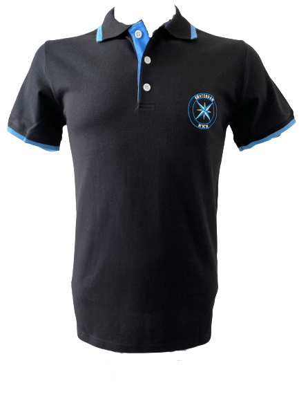 AMCA polo Zwart/Blauw op=op