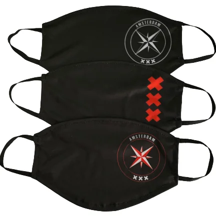 Mondkapje Casuals zwart wit logo