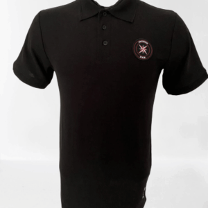 Polo Zwart Amca logo