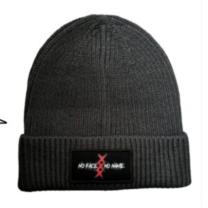 Grey casual no-face beanie